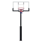Outdoor Buried Hand-operated Height Adjustable Basketball Stand for Backyard Play