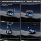 【FathersDayGift】Guccqueen 2.0 Foldable Magnetic Car Phone Mount - 20 N52 Magnets, Vacuum Suction Cup with Heat-Resistant Nano-Adhesive Base for MagSafe Phones, Cars, Tools And Gadgets