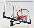 Outdoor Buried Hand-operated Height Adjustable Basketball Stand for Backyard Play