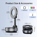 【FathersDayGift】Guccqueen 2.0 Foldable Magnetic Car Phone Mount - 20 N52 Magnets, Vacuum Suction Cup with Heat-Resistant Nano-Adhesive Base for MagSafe Phones, Cars, Tools And Gadgets