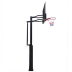 Outdoor Buried Hand-operated Height Adjustable Basketball Stand for Backyard Play